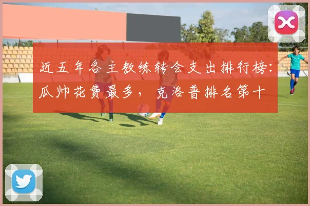 近五年各主教练转会支出排行榜：瓜帅花费最多，克洛普排名第十
